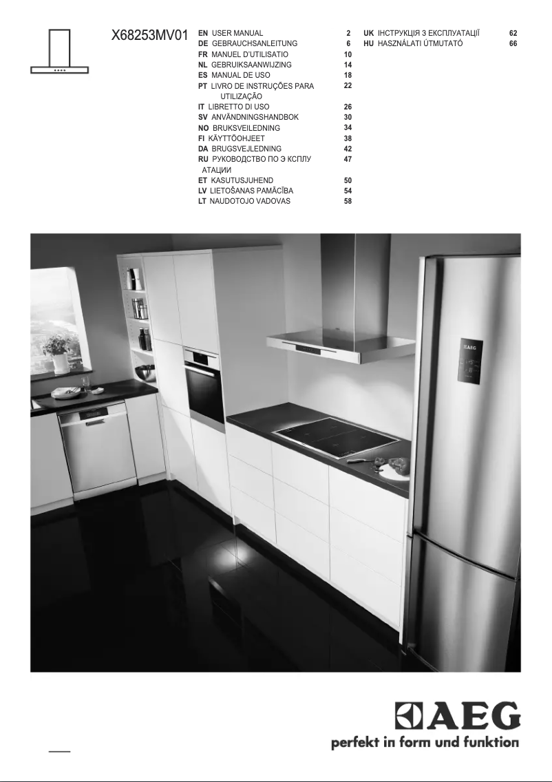 Page n°1 - Manuel utilisateur AEG X68253MV01