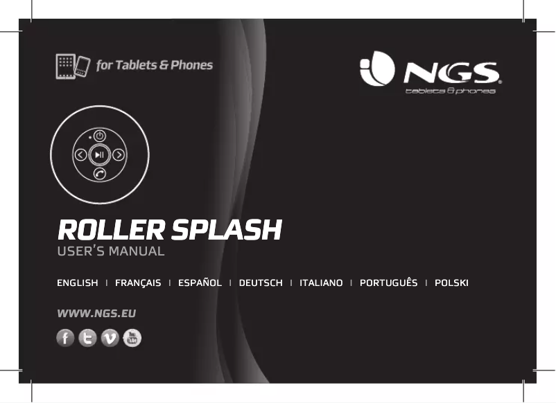 Page n°1 - Manuel utilisateur NGS Roller Splash