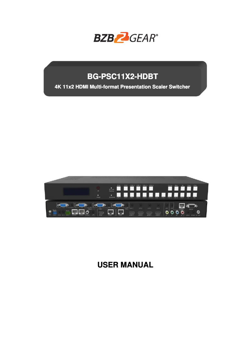 Image de la première page du manuel de l'appareil BG-PSC11X2-HDBT