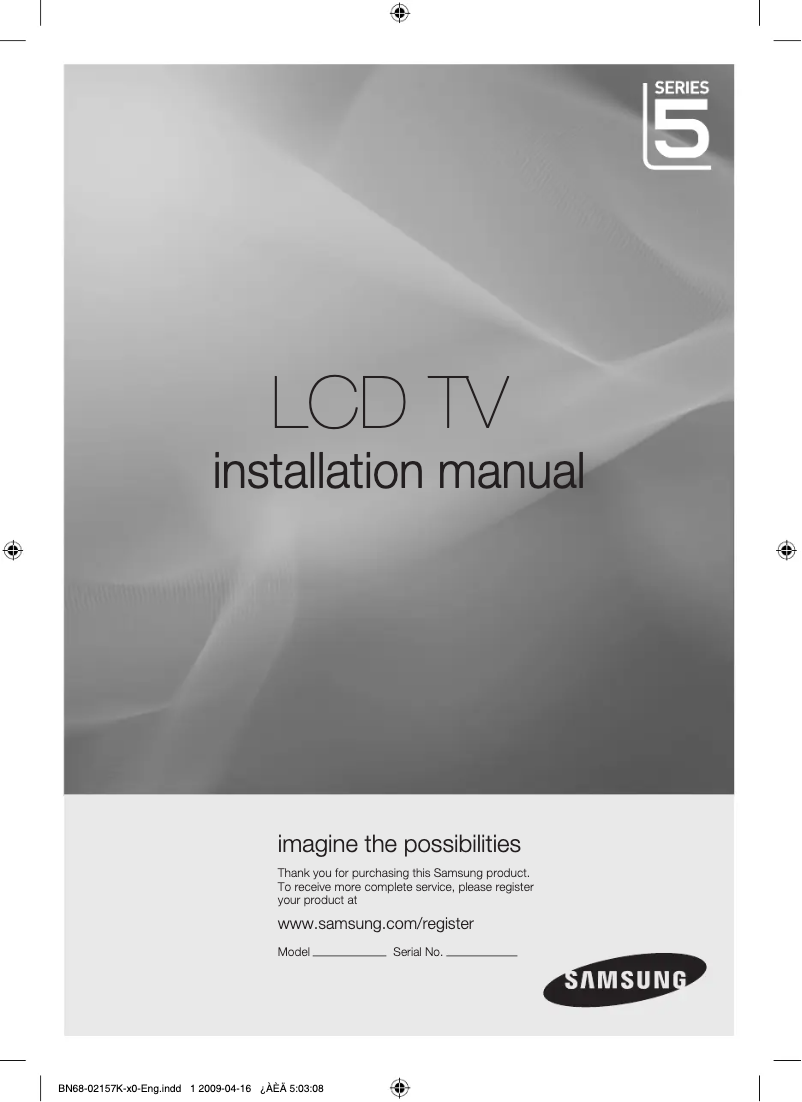 Page n°1 - Manuel utilisateur Samsung LE37B550M2H