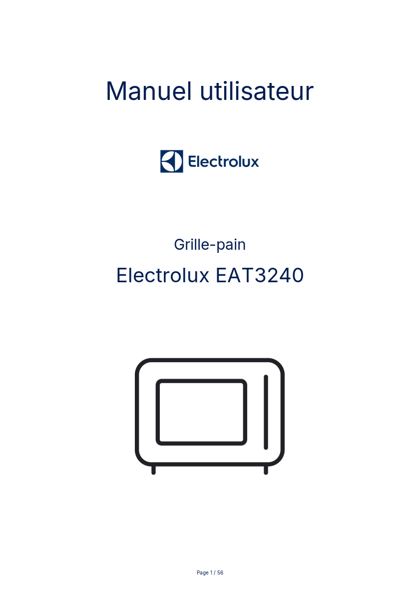 Page n°1 - Manuel utilisateur Electrolux EAT3240