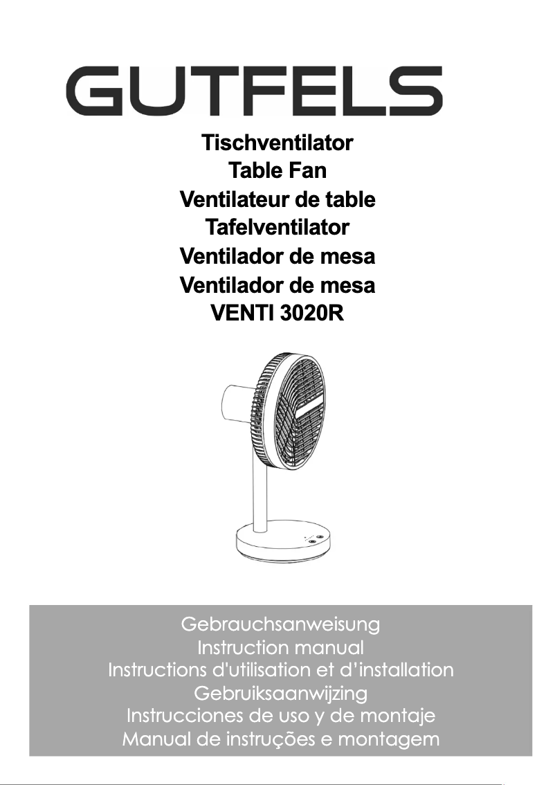 Image de la première page du manuel de l'appareil VENTI 3020 R