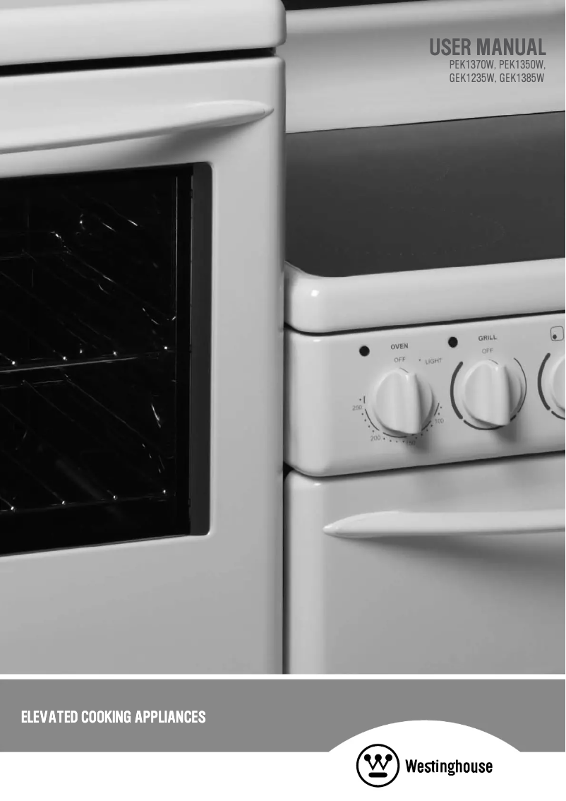 Page 1 of the manual User Manual Westinghouse GEK1385RWLPG