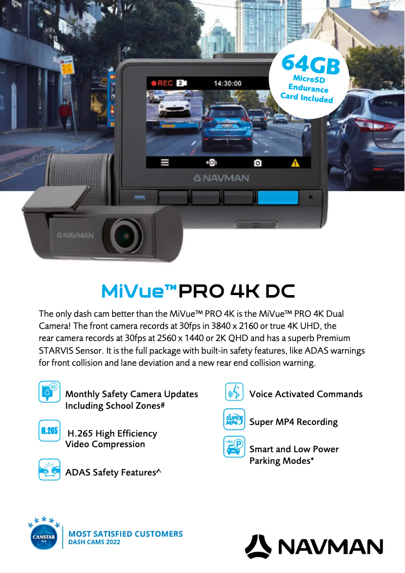 Image de la première page du manuel de l'appareil MiVue Pro 4K DC