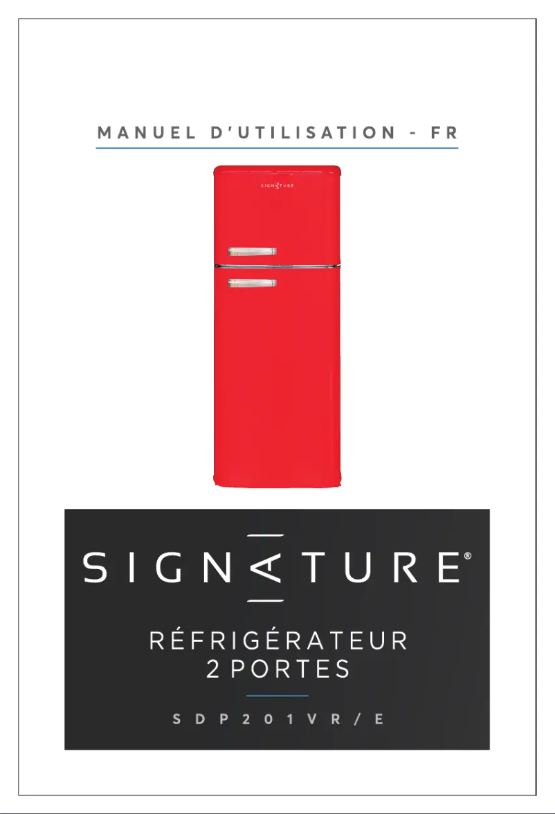 Page 1 de la notice Manuel utilisateur Signature SDP201VR