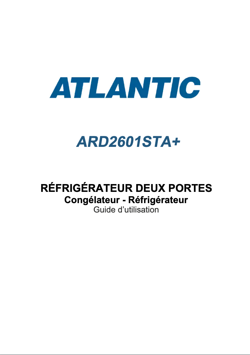Image de la première page du manuel de l'appareil ARD2601STA+