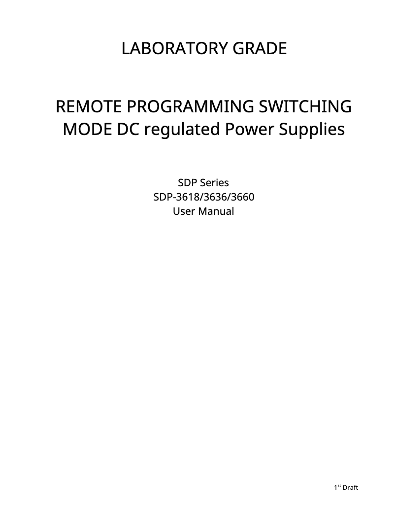 Image de la première page du manuel de l'appareil SDP-3636