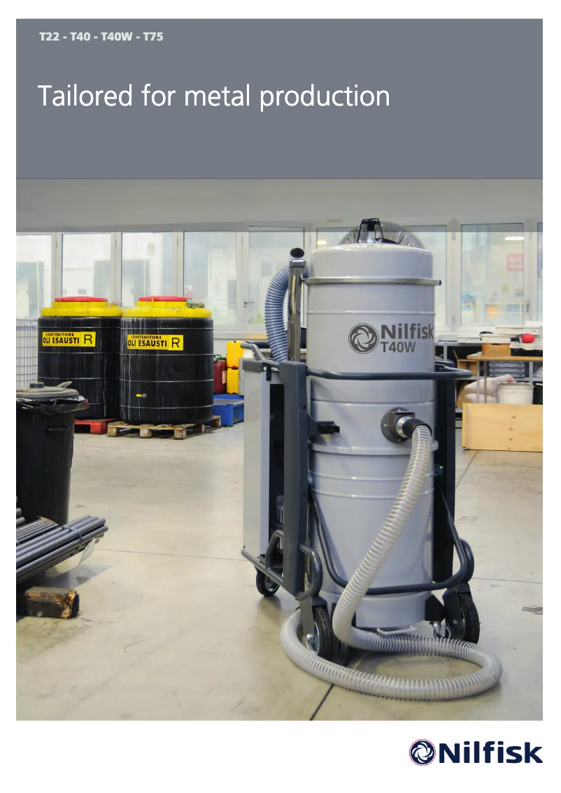 Page 1 de la notice Brochure Nilfisk T40