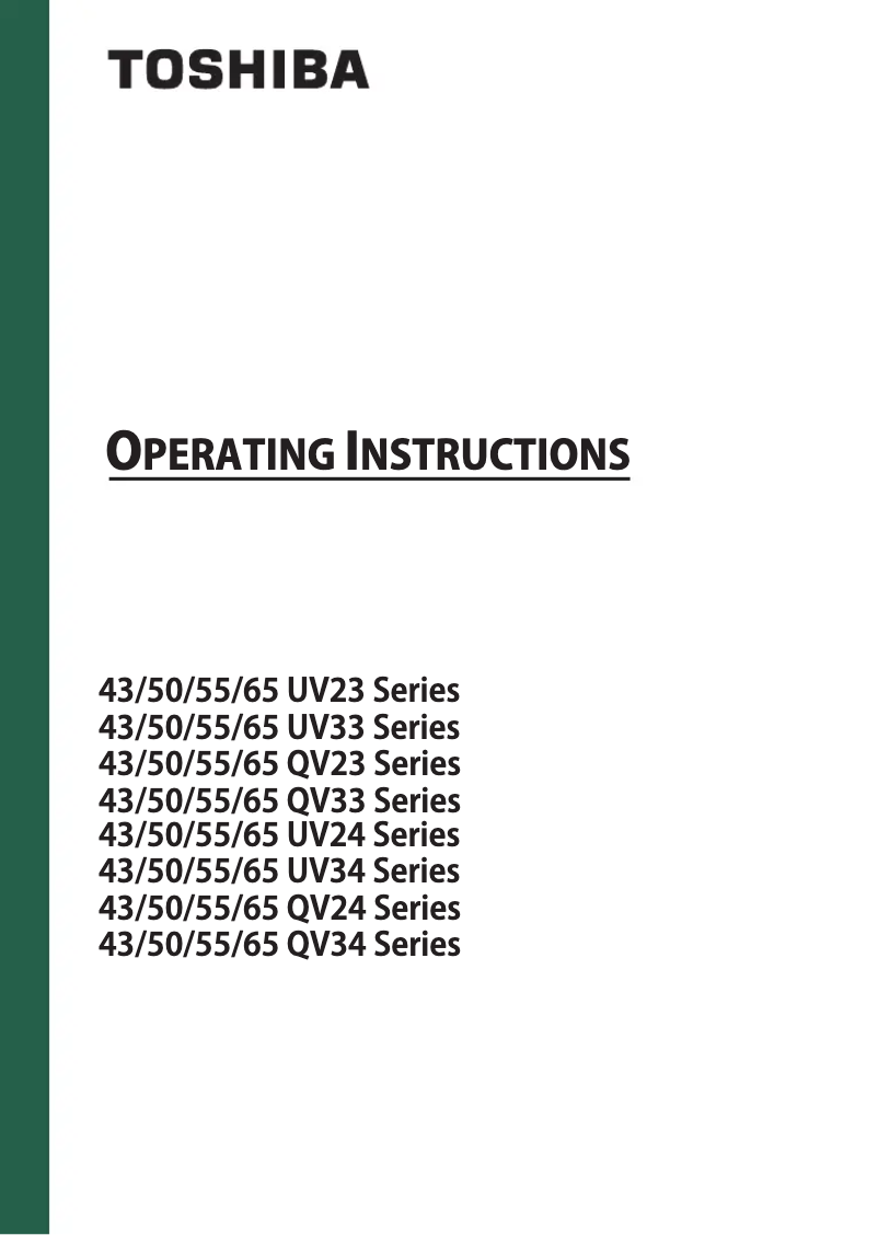 Page 1 de la notice Manuel utilisateur Toshiba 65UV2363DB