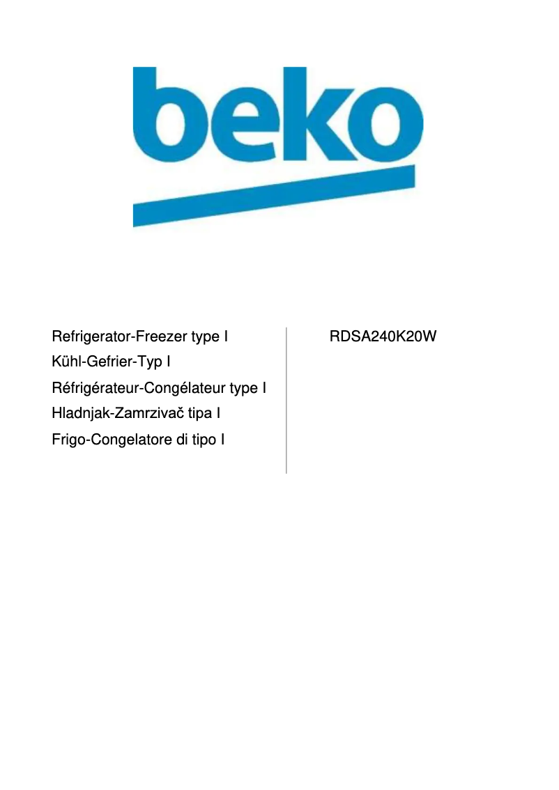 Page n°1 - Manuel utilisateur Beko RDSA240K20W
