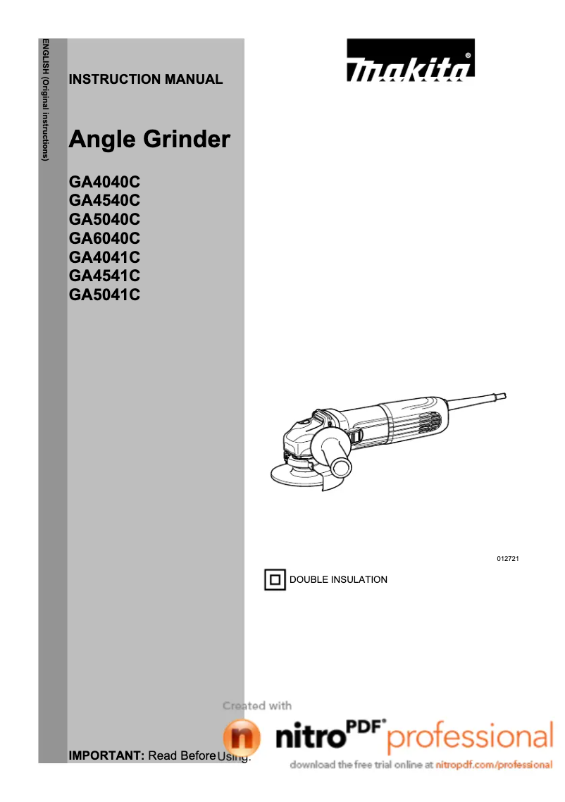 Image de la première page du manuel de l'appareil GA4541CT01