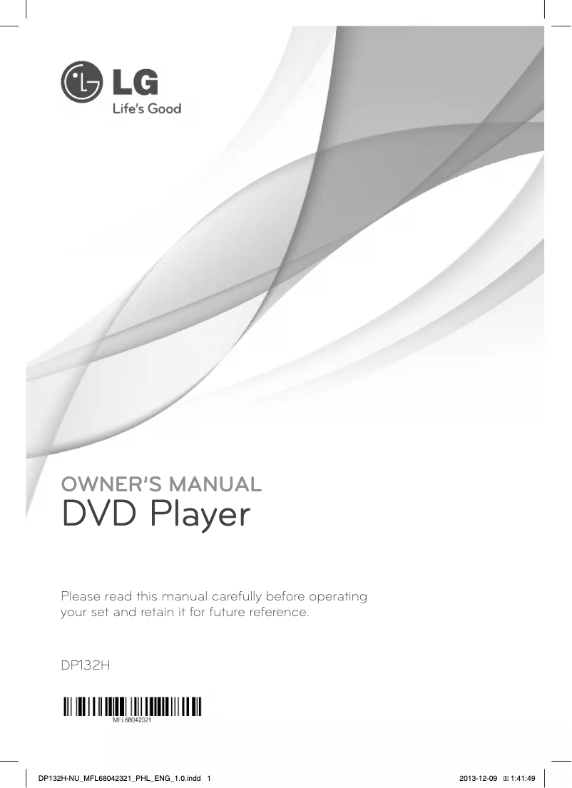 Page 1 de la notice Manuel utilisateur LG DP132HE