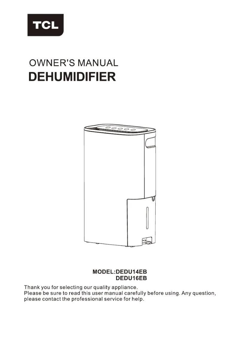 Page 1 de la notice Manuel utilisateur TCL DEDU16EB