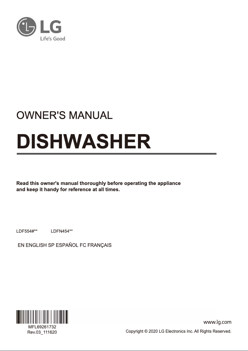 Page 1 of the manual User Manual LG LDF5545SS