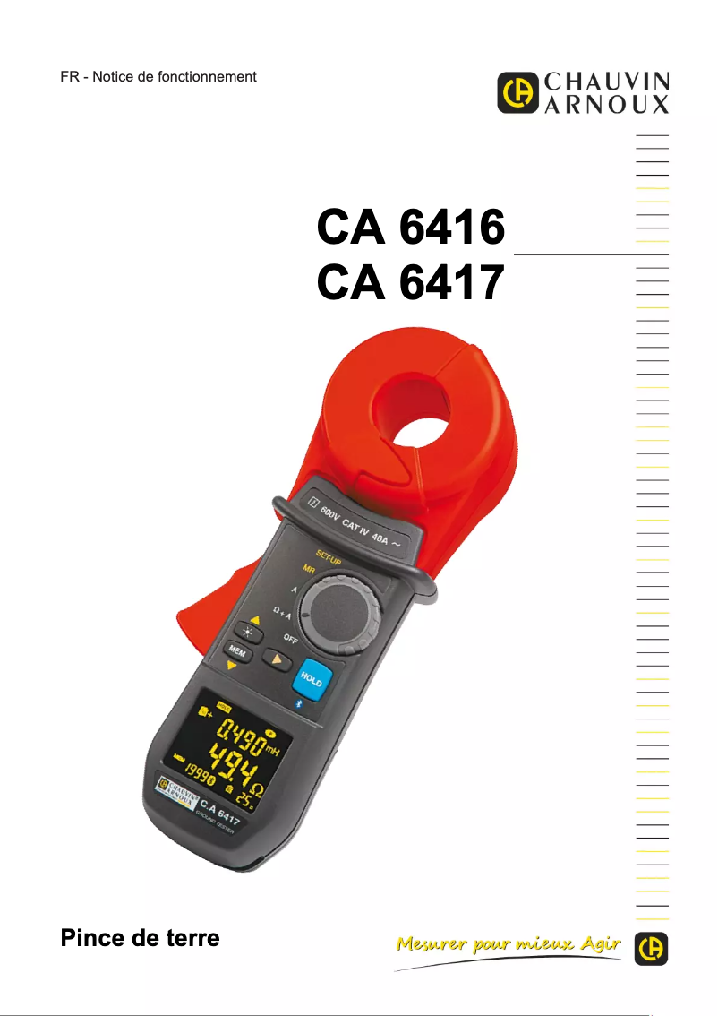 Page 1 de la notice Manuel utilisateur Chauvin Arnoux C.A 6417
