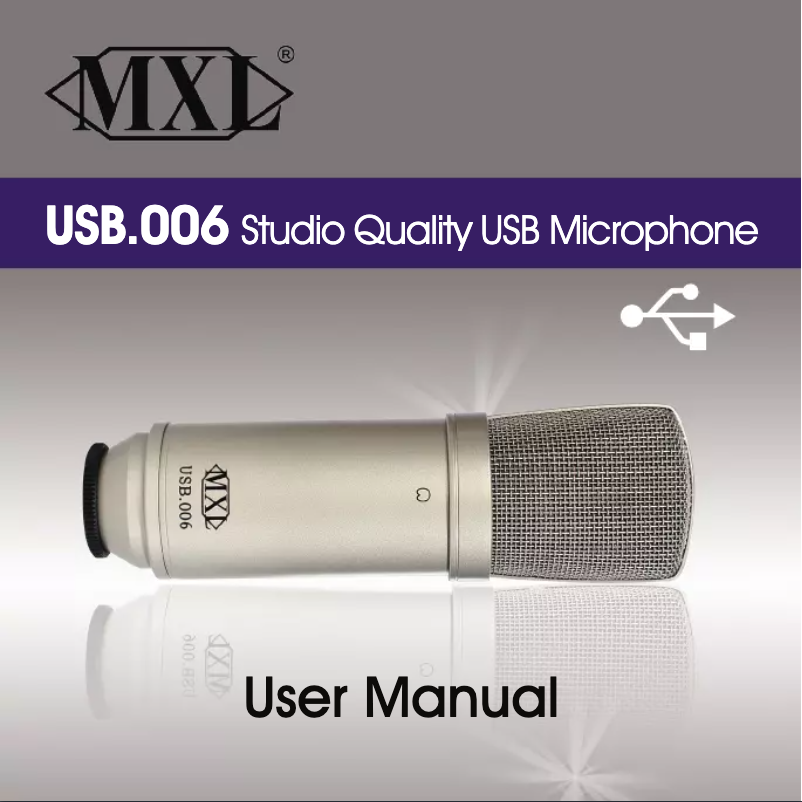 Page 1 de la notice Manuel utilisateur MXL USB.006