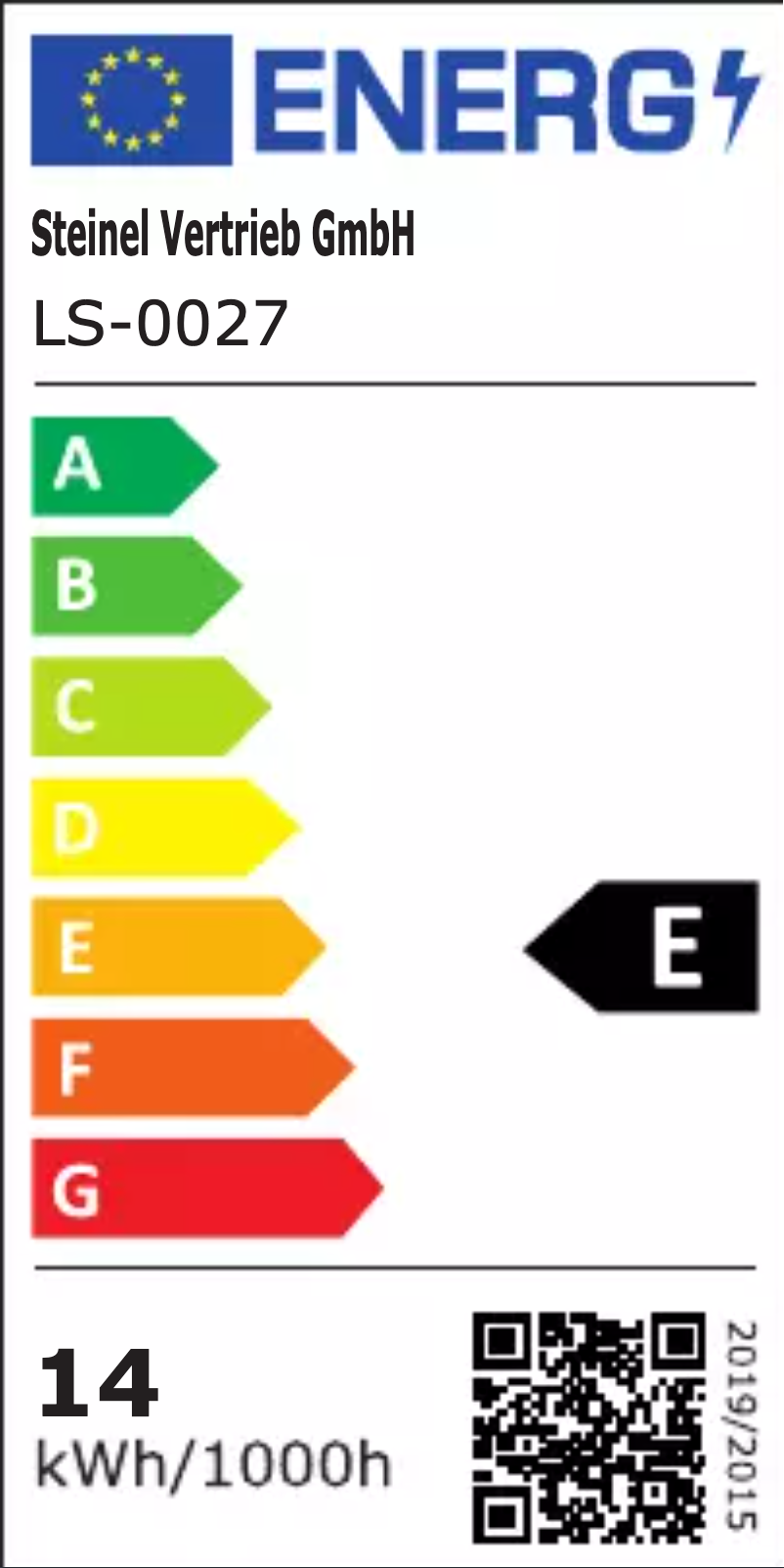 Page 1 de la notice Label énergétique Steinel XLED Home 2 SC