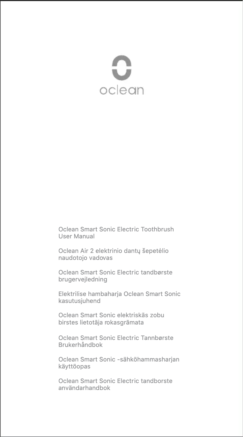 Page n°1 - Manuel utilisateur Oclean Air 2