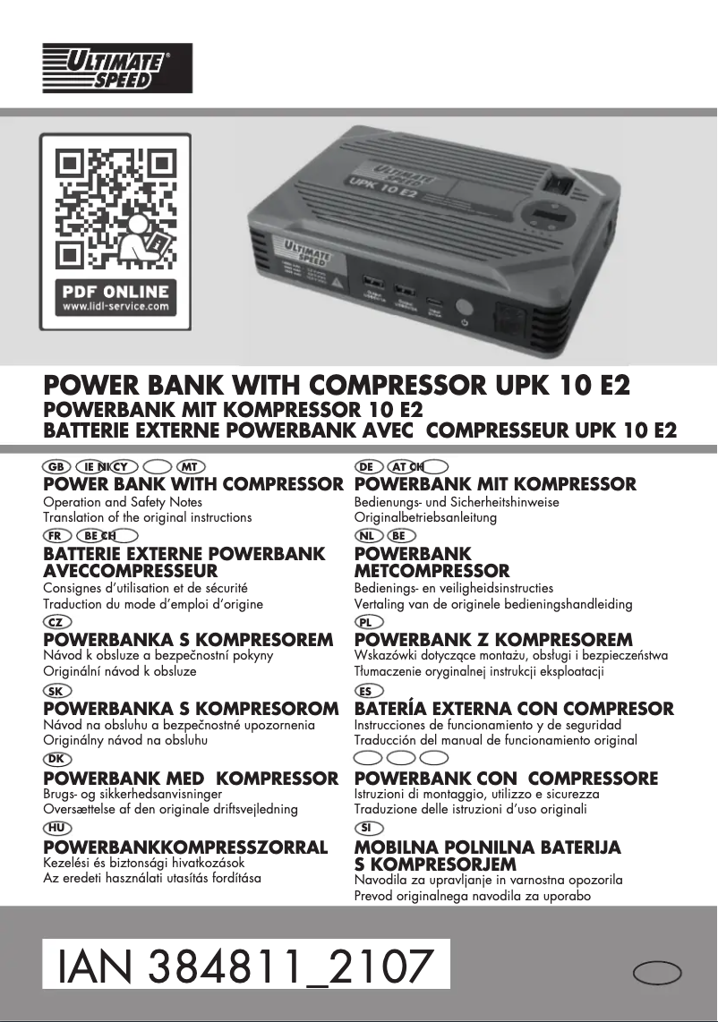 Page 1 de la notice Manuel utilisateur Ultimate Speed UPK 10 E2