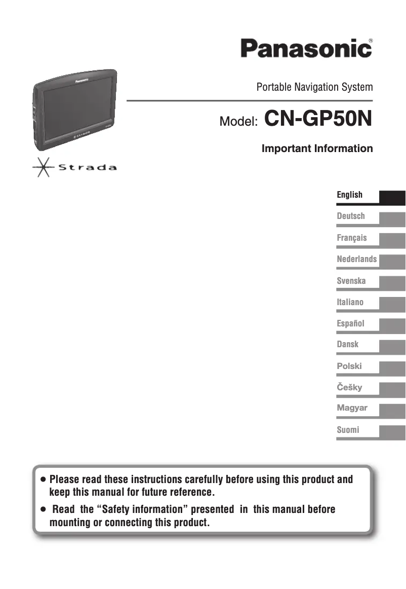 Página 1 del manual Manual de usuario Panasonic CN-GP50N