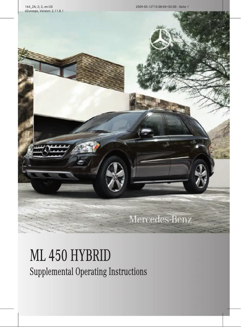 Page 1 of the manual User Manual Mercedes-Benz M-Class Hybrid (2010)