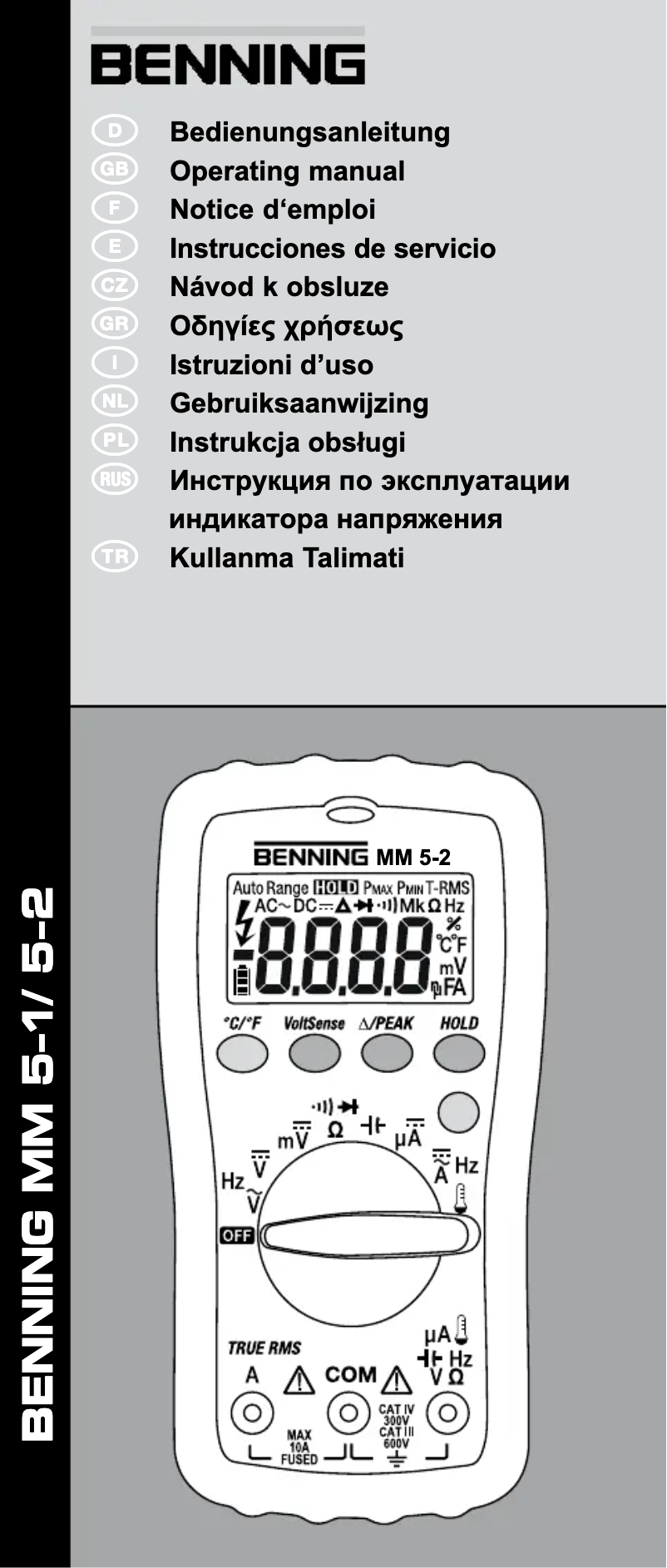 Page 1 de la notice Manuel utilisateur BENNING MM 5-1
