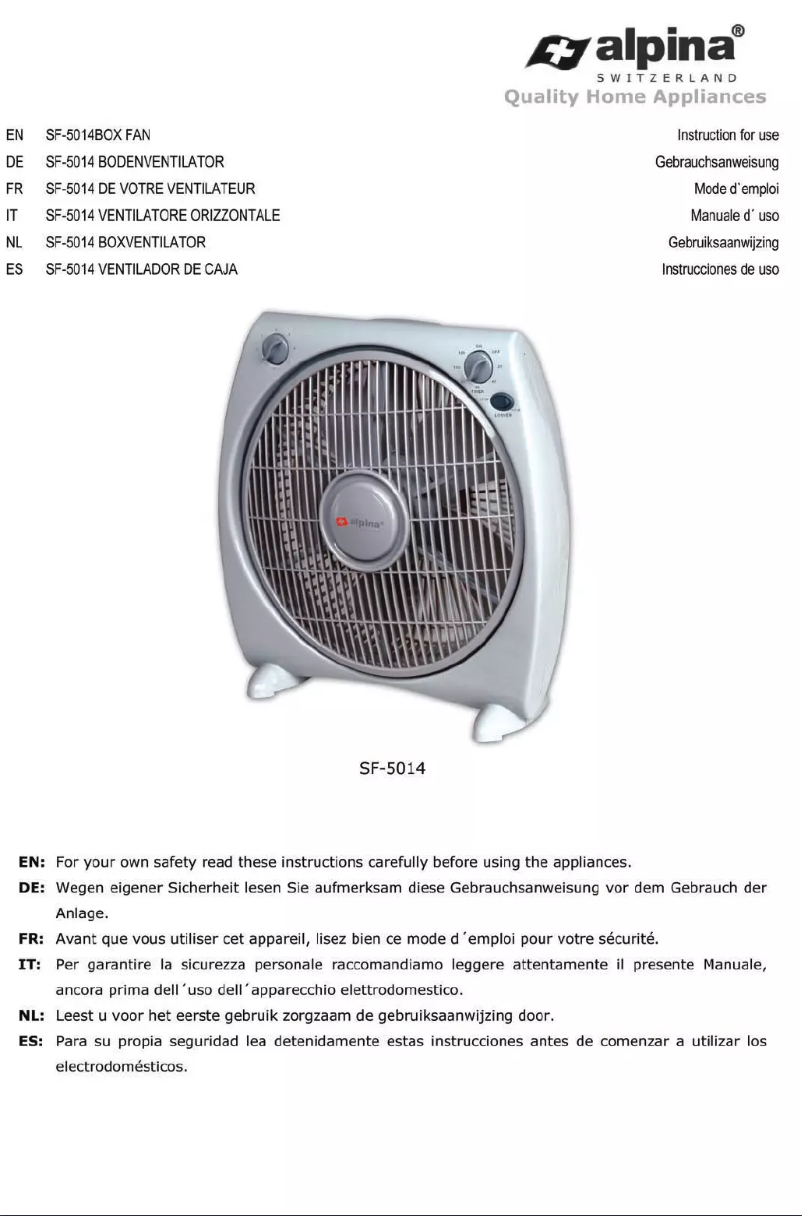 Page n°1 - Manuel utilisateur Alpina SF-5014