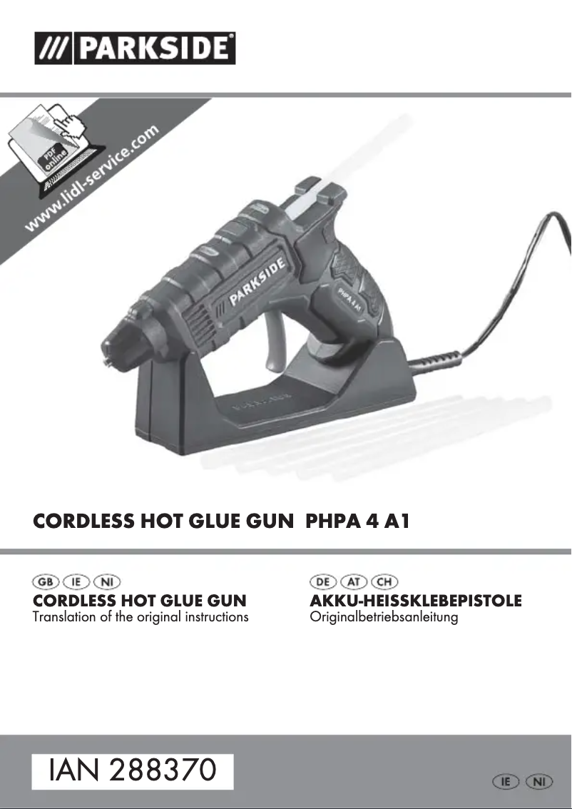 Page 1 de la notice Manuel utilisateur Parkside PHPA 4 A1