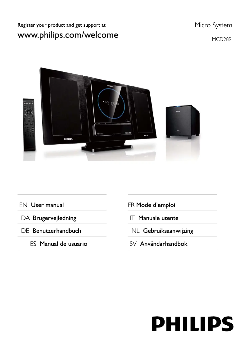 First page image of the manual for MCD289