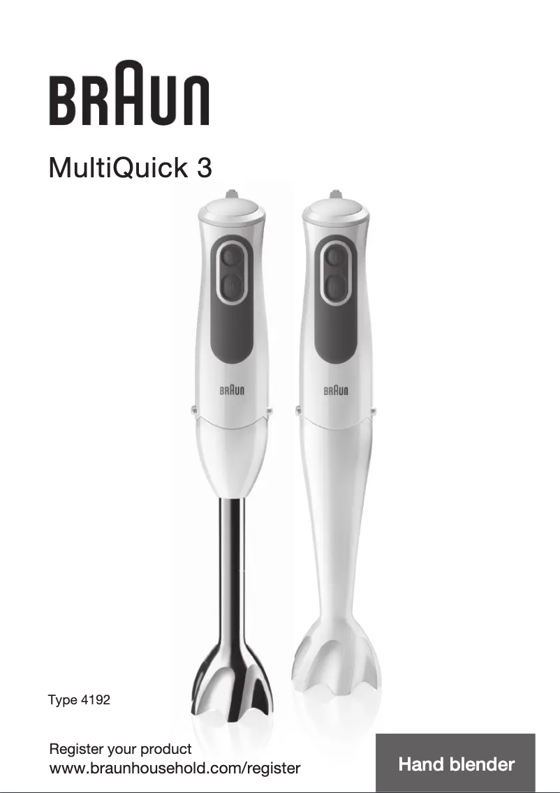 Page 1 de la notice Manuel utilisateur Braun MQ 3025 WH