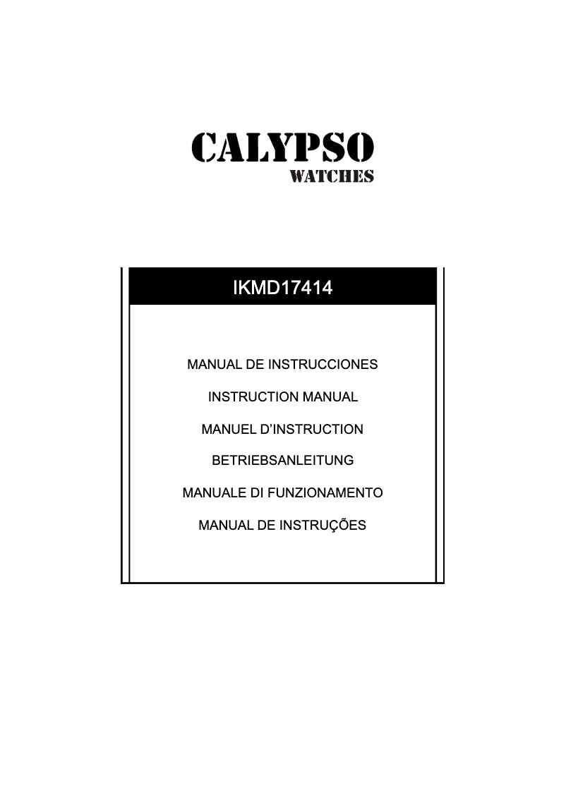 Page 1 de la notice Manuel utilisateur Calypso K5756