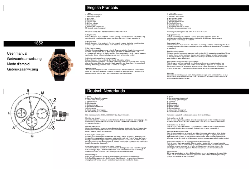 Page n°1 - Manuel utilisateur Davis 1352