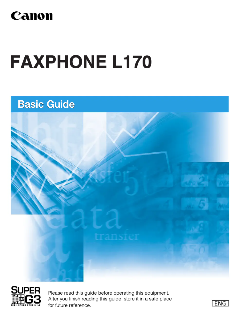 Image de la première page du manuel de l'appareil Faxphone L170