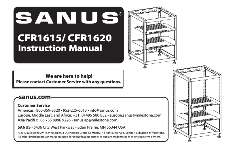 Page 1 de la notice Manuel utilisateur Sanus CFR1620