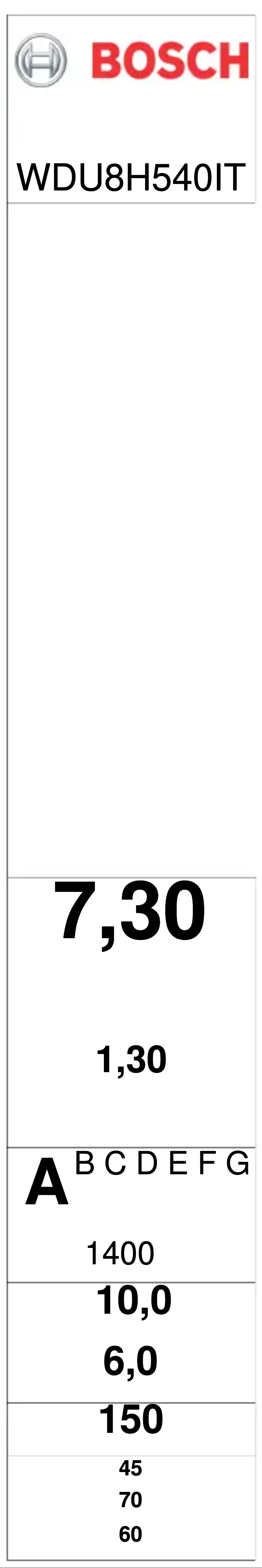 Page n°1 - Label énergétique Bosch WDU8H540IT