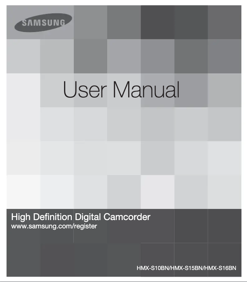 Image de la première page du manuel de l'appareil HMX-S10