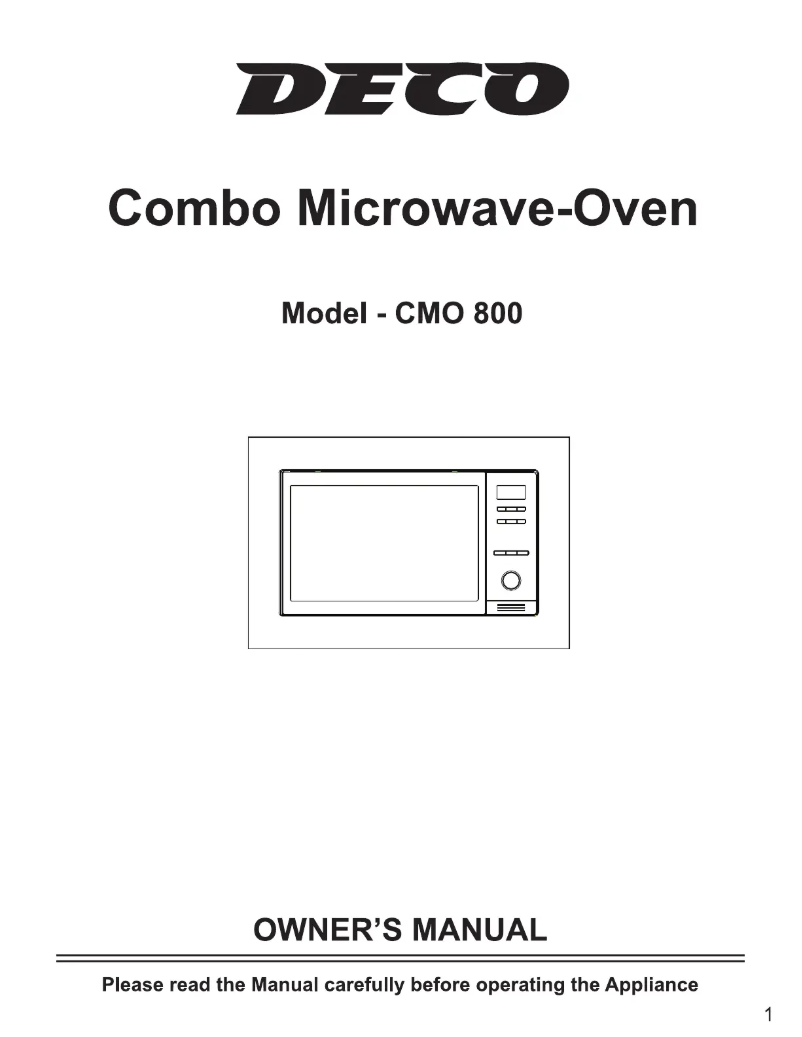 Page n°1 - Manuel utilisateur Deco CMO 800