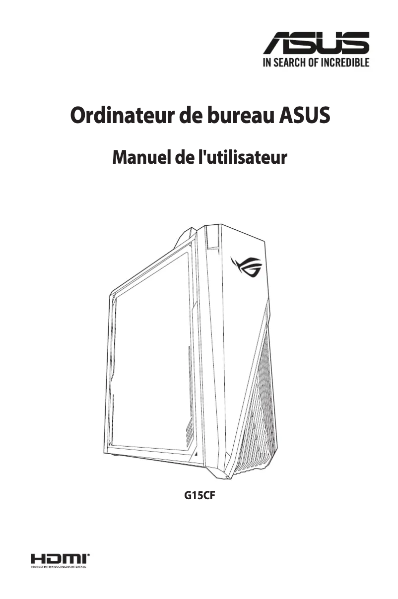 Page 1 de la notice Manuel utilisateur Asus G15CF