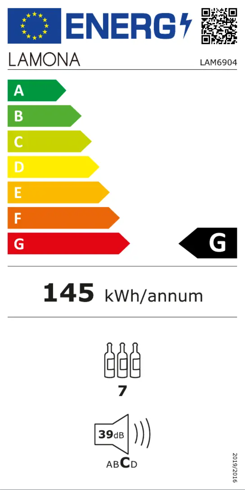 Page 1 de la notice Label énergétique Lamona LAM6904