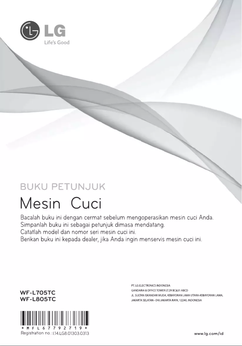 Page n°1 - Manuel utilisateur LG WF-L805TC