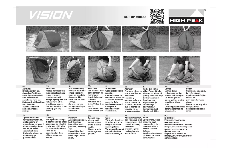 Página 1 del manual Manual de usuario High Peak Vision 3