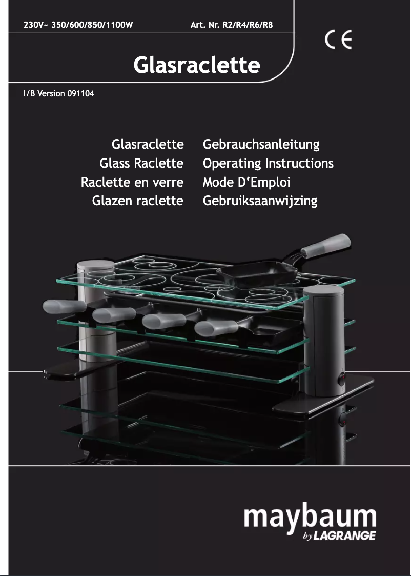 Page 1 de la notice Manuel utilisateur Maybaum Glass Raclette R4
