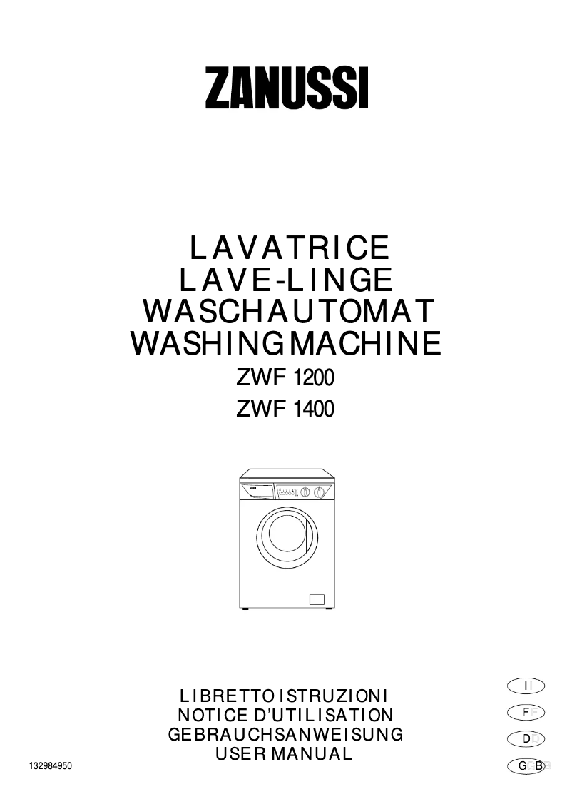 Page n°1 - Manuel utilisateur Zanussi ZWF1400