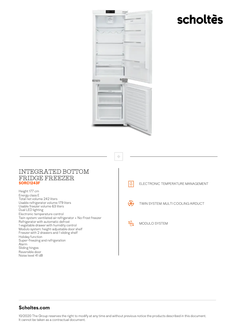 Image de la première page du manuel de l'appareil SORC1243F