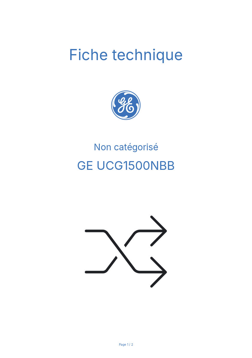 Image de la première page du manuel de l'appareil UCG1500NBB