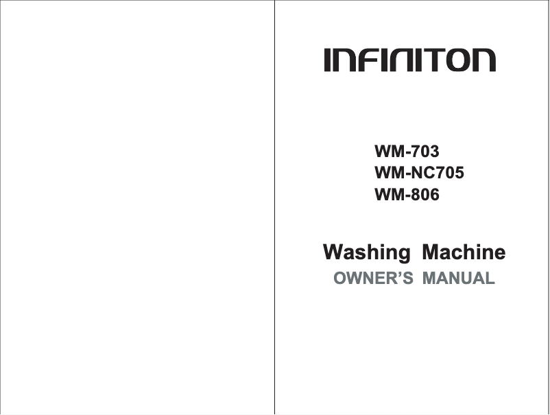 Page n°1 - Manuel utilisateur Infiniton WM-NC705
