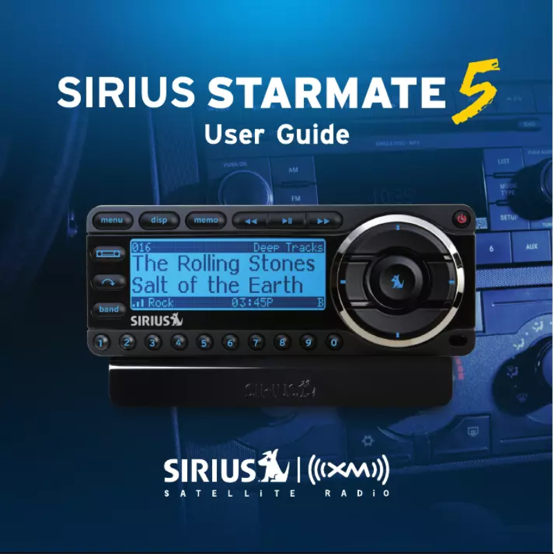 Page n°1 - Manuel utilisateur SiriusXM Starmate 5