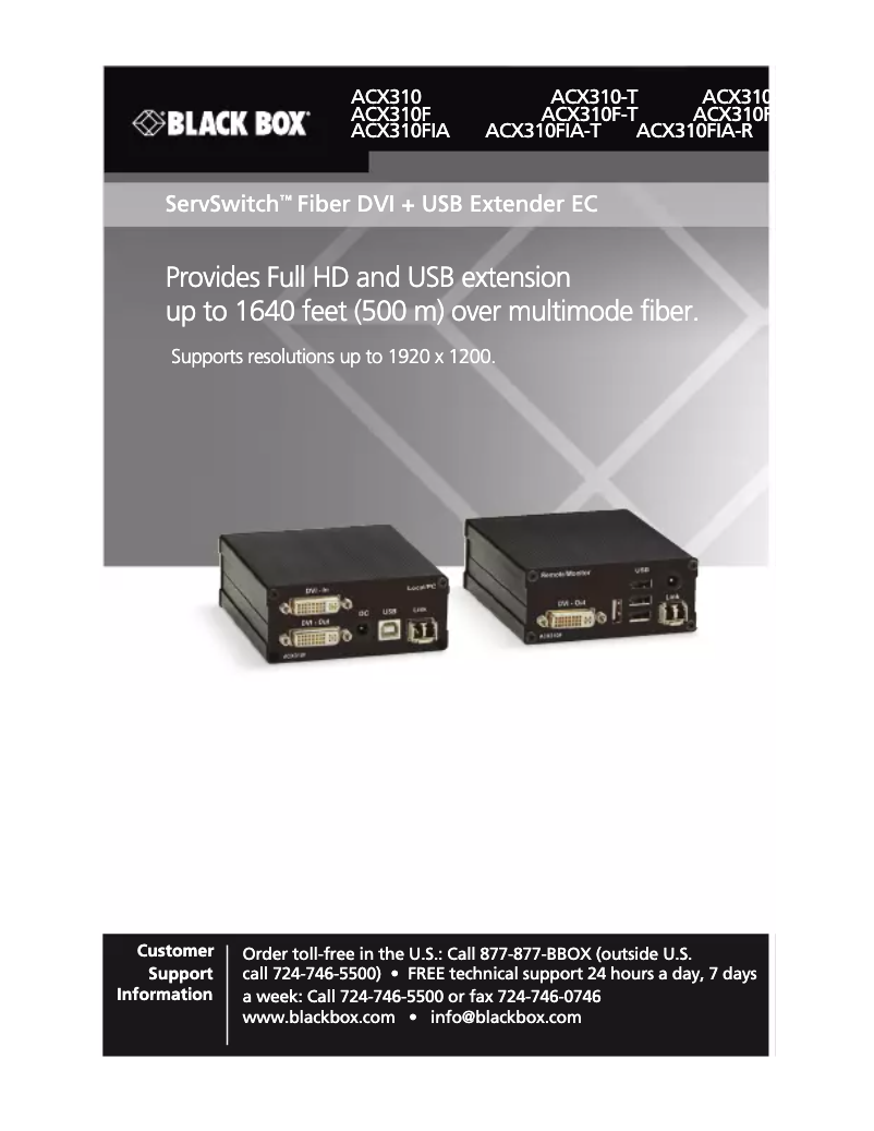 Page n°1 - Manuel utilisateur Black Box ACX310-R