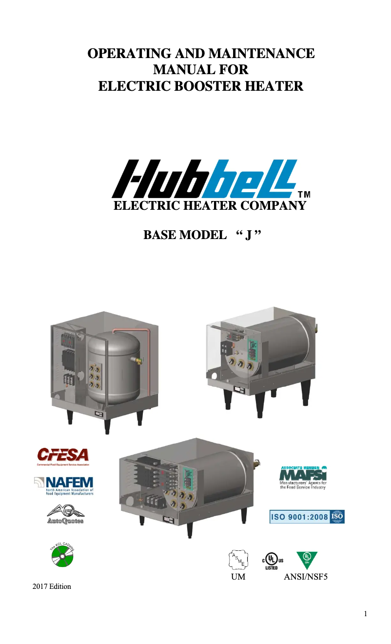 Page n°1 - Manuel utilisateur Hubbell J1613R