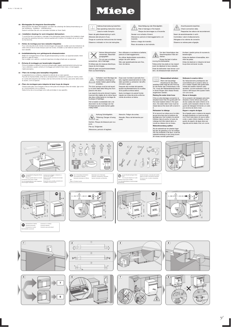 Page 1 de la notice Instructions / montage Miele PFD 103 SCi XXL